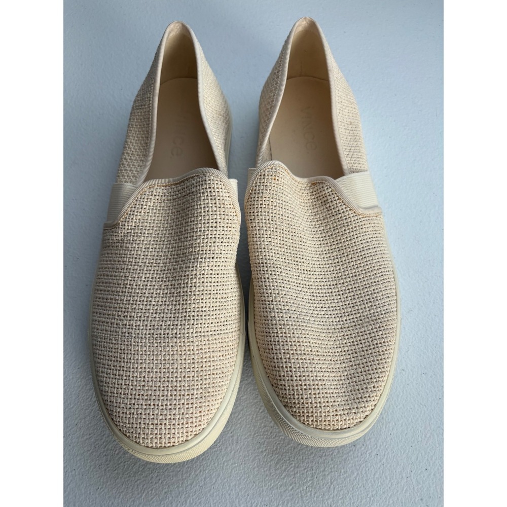 Vince Woven Slip On Sneakers‎ Casual Comfort Shoes Neutral Beige Size 9